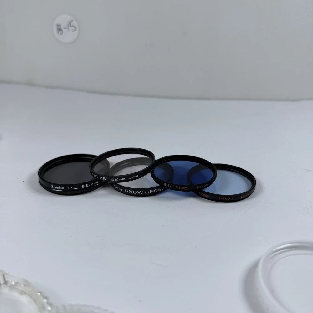 Lot‎ of 4 Vintage Camera Lens Filters Kenko Nikon 52mm 55mm Japan Optics